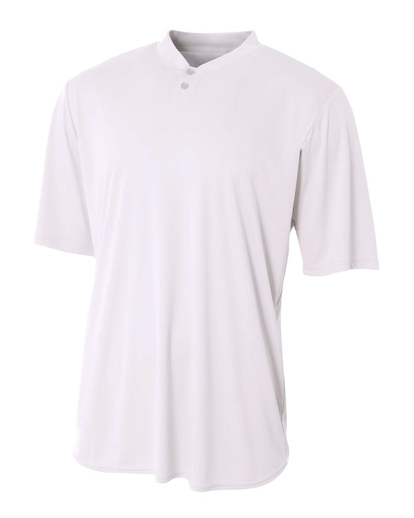 A4 Youth Tek 2-Button Henley (NB3143), Color 'White'